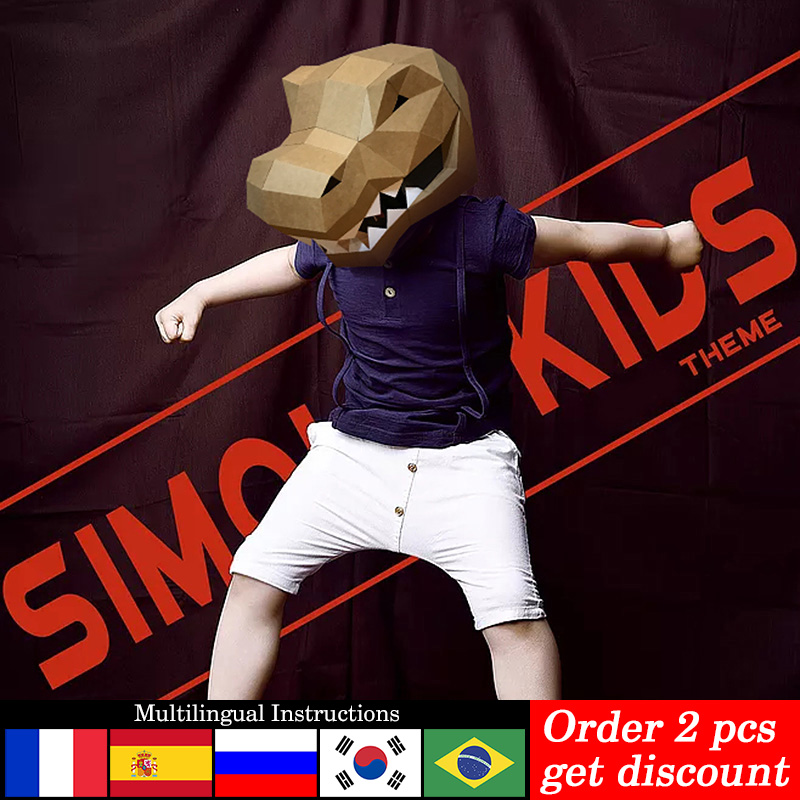 Art Craft Cardboard - Máscara de Animal Tiranosaurio Rex, modelo
